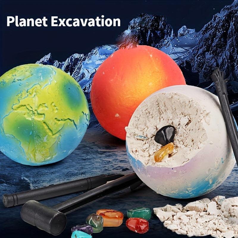 Children's Solar System Planet Gemstone Excavation Puzzle Toy