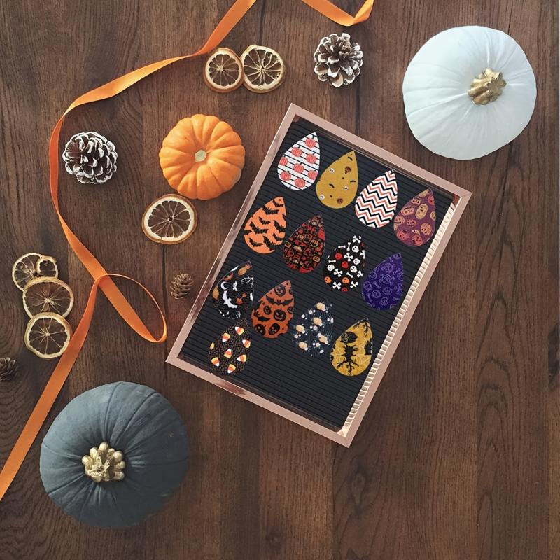 Halloween Women's Leather Earrings Set - 108pcs