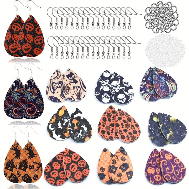 Halloween Women's Leather Earrings Set - 108pcs