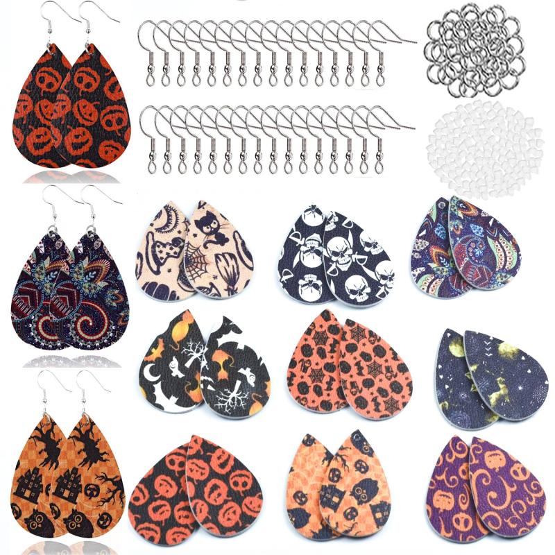 Halloween Women's Leather Earrings Set - 108pcs