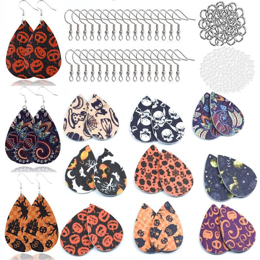 Halloween Women's Leather Earrings Set - 108pcs