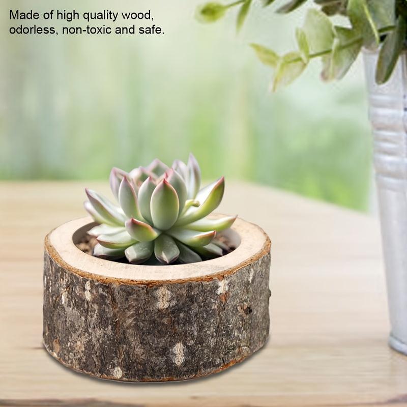 Log Candle Holder Planter For Succulent Plants Desktop Decoration
