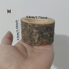 Log Candle Holder Planter For Succulent Plants Desktop Decoration