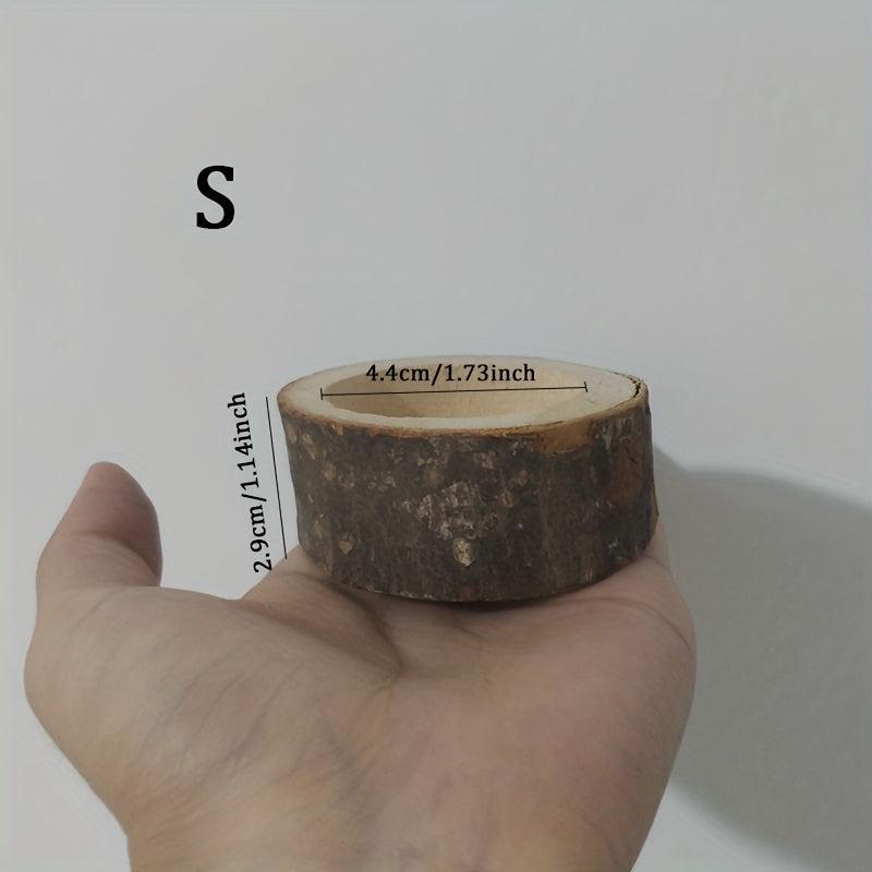Log Candle Holder Planter For Succulent Plants Desktop Decoration