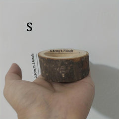 Log Candle Holder Planter For Succulent Plants Desktop Decoration