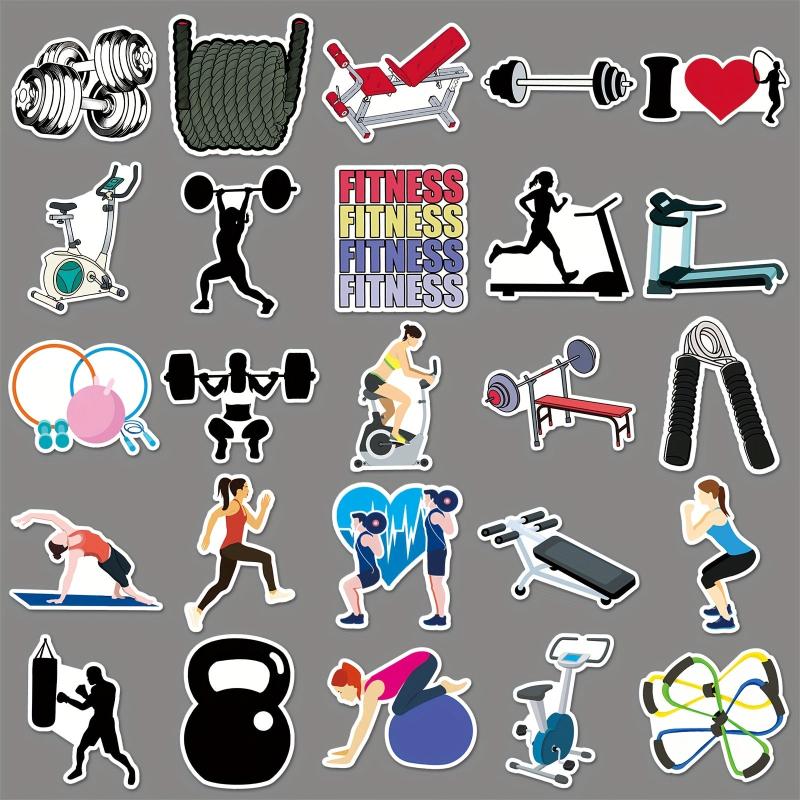 50pcs Fitness Doodle Stickers Set Waterproof DIY Creative Toys