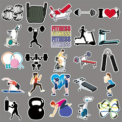 50pcs Fitness Doodle Stickers Set Waterproof DIY Creative Toys