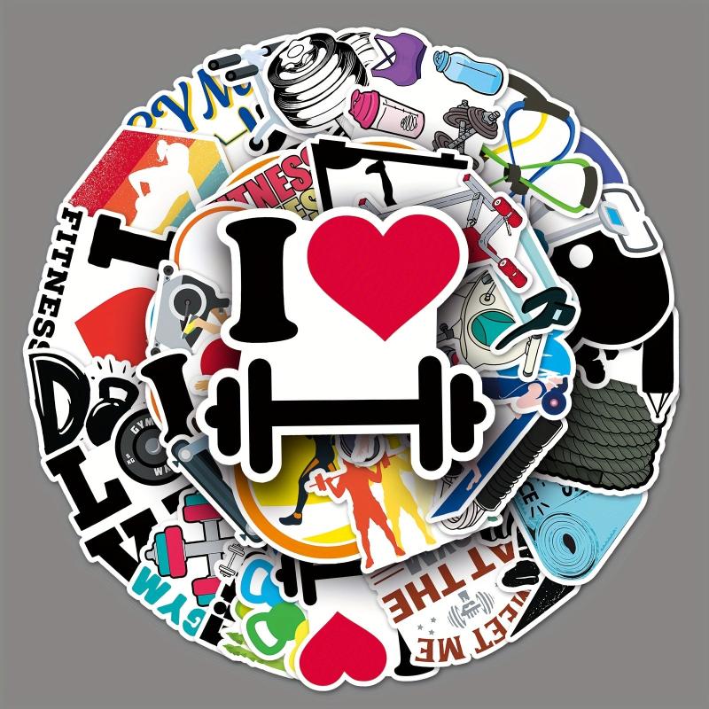 50pcs Fitness Doodle Stickers Set Waterproof DIY Creative Toys