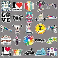 50pcs Fitness Doodle Stickers Set Waterproof DIY Creative Toys