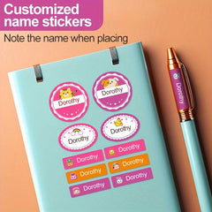 Custom Yoga Poses Name Labels for School Supply Organization