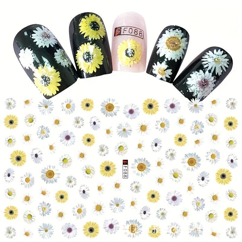 Daisy Nail Art Sticker Decals For Women And Girls Self adhesive Sticker