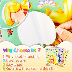 6pcs Fairy Tale Cartoon Face Changing Puzzle Stickers Funny Decorative