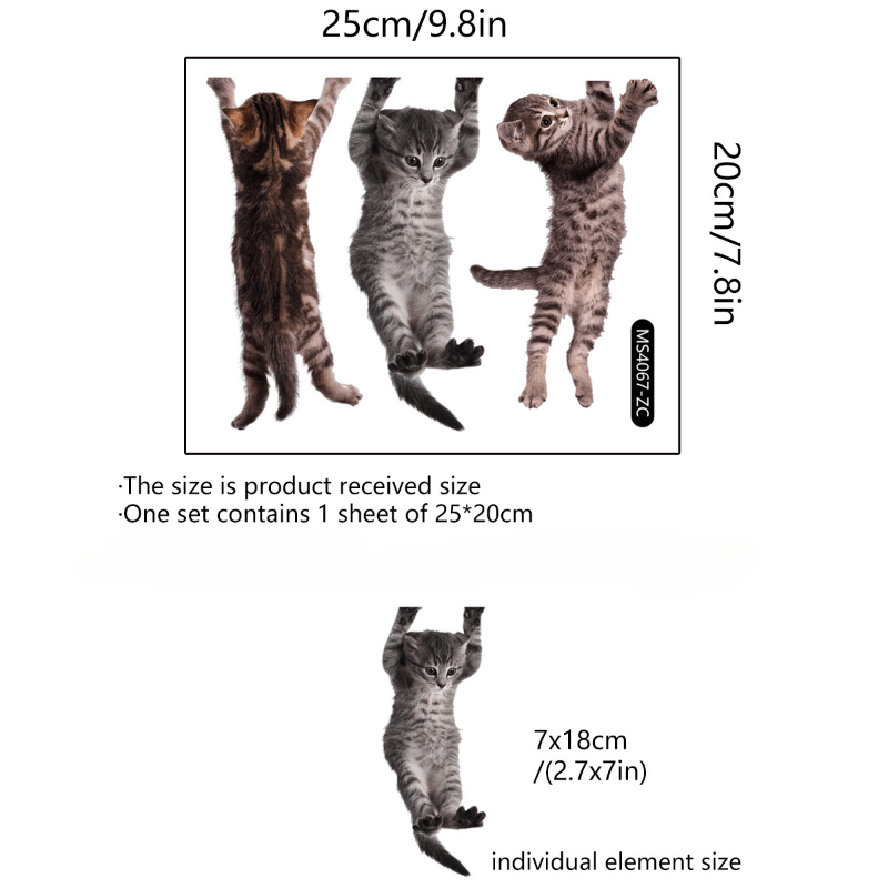 Kitten Patterns Car Wall Glass Door Window Stickers