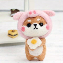 Wool Felt Shiba Doll DIY Craft Kit