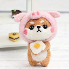 Wool Felt Shiba Doll DIY Craft Kit