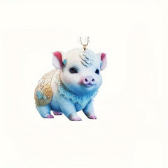 Mini Pig Car Interior Rearview Mirror Pendant Keychain Decoration
