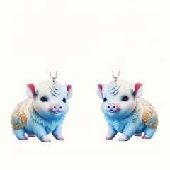 Mini Pig Car Interior Rearview Mirror Pendant Keychain Decoration