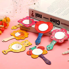 12pcs Wooden Graffiti Mirror Blank DIY Painting
