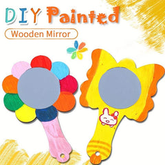 12pcs Wooden Graffiti Mirror Blank DIY Painting