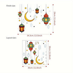 Ramadan Cartoon Chandelier Stars Moon Wall Sticker