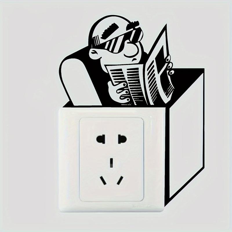 Old Man Reading Newspaper Switch Sticker