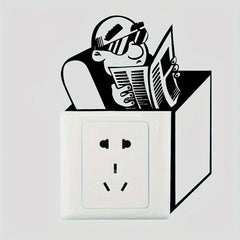 Old Man Reading Newspaper Switch Sticker