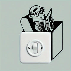 Old Man Reading Newspaper Switch Sticker