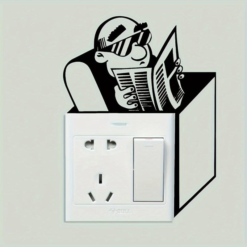 Old Man Reading Newspaper Switch Sticker