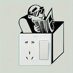 Old Man Reading Newspaper Switch Sticker