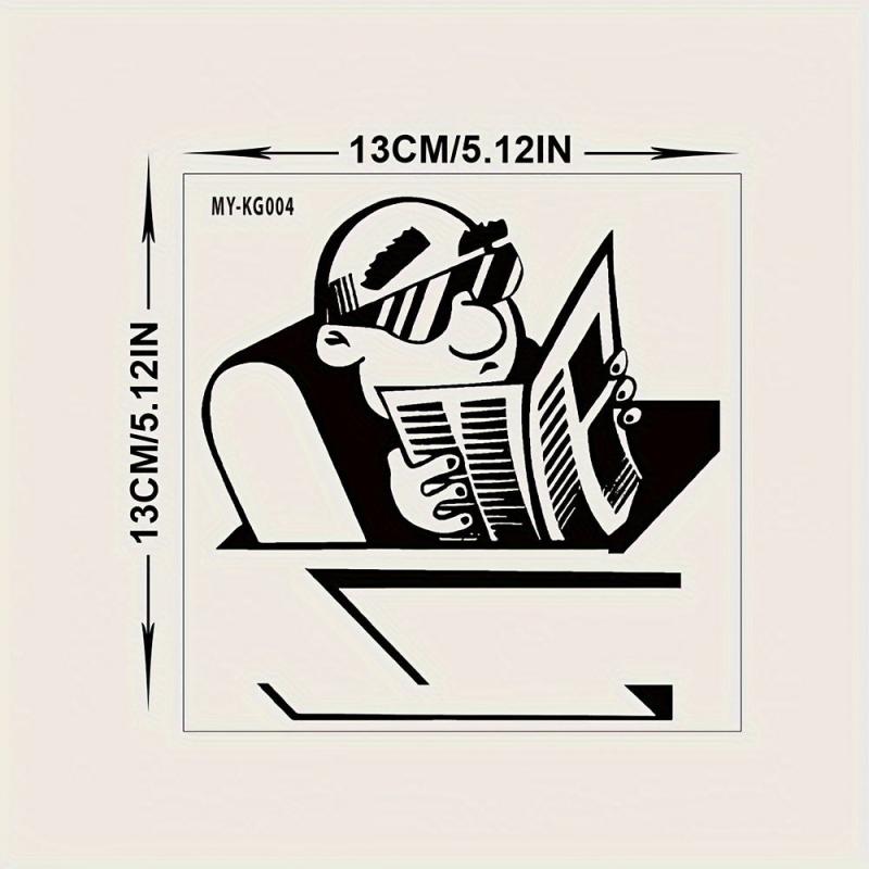 Old Man Reading Newspaper Switch Sticker