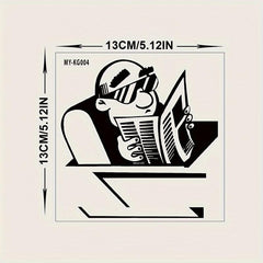Old Man Reading Newspaper Switch Sticker