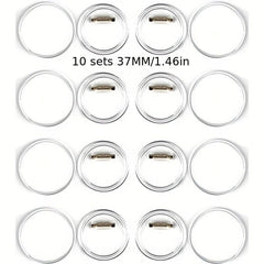 Acrylic Buttons Badges Transparent Pins Badges Set for DIY Crafts