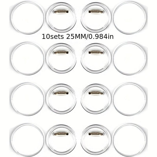 Acrylic Buttons Badges Transparent Pins Badges Set for DIY Crafts