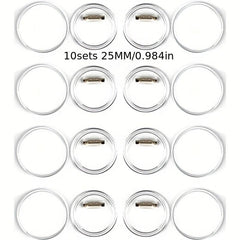 Acrylic Buttons Badges Transparent Pins Badges Set for DIY Crafts