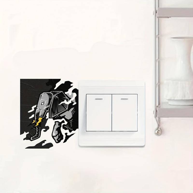 1pc Elephant Switch Plastic Decorative Sticker