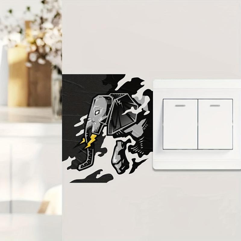 1pc Elephant Switch Plastic Decorative Sticker
