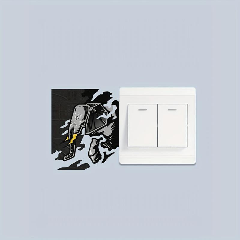 1pc Elephant Switch Plastic Decorative Sticker