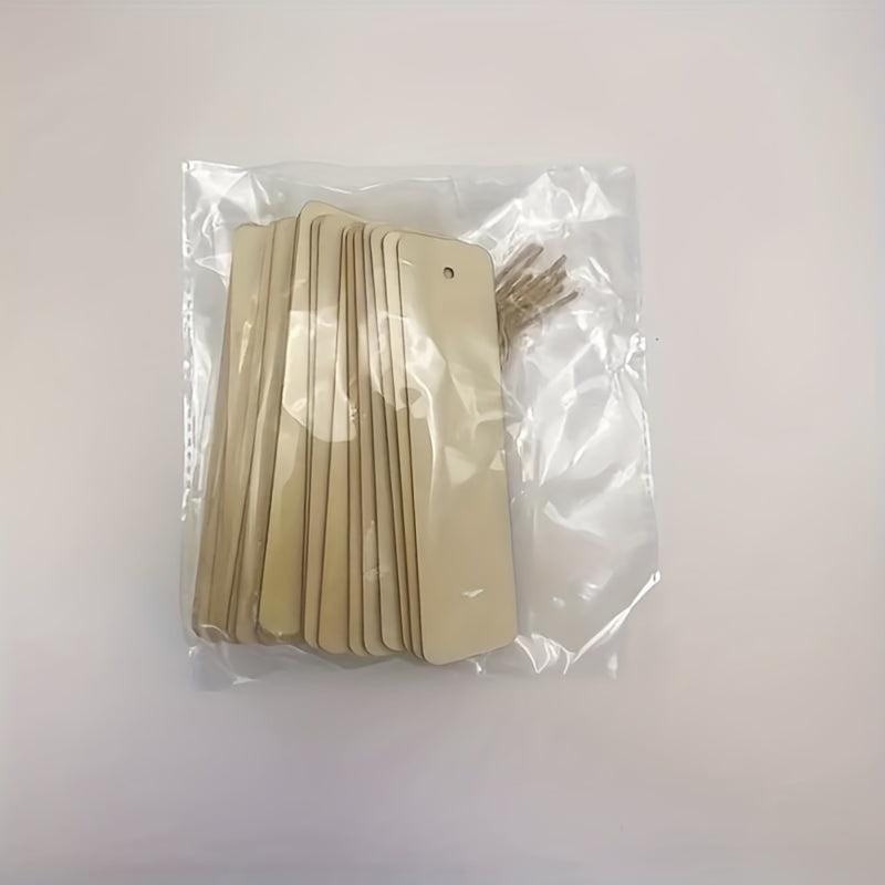 Wooden Blank Bookmarks with Hole and Rope for DIY Decoration