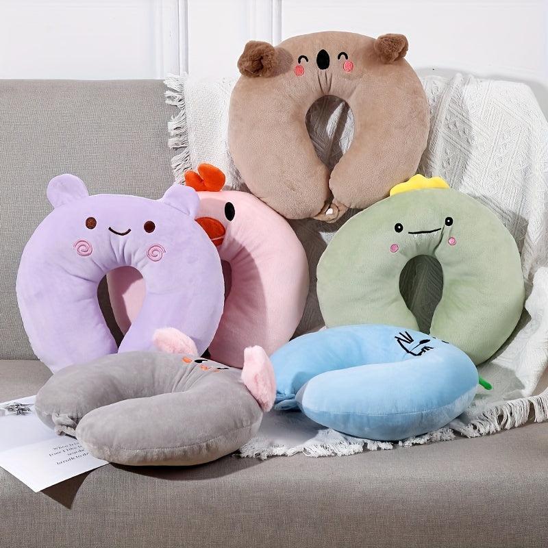1pc Cartoon Animal Travel U-shaped Pillow Rest Neck Nap Slow Rebound