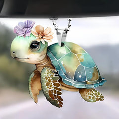 Turtle Acrylic Car Rearview Mirror Pendant Home Holiday Keychain Decor