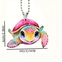 Turtle Acrylic Car Rearview Mirror Pendant Home Holiday Keychain Decor