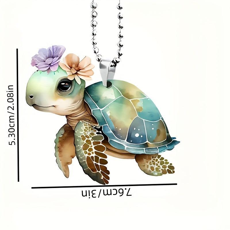 Turtle Acrylic Car Rearview Mirror Pendant Home Holiday Keychain Decor