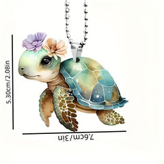 Turtle Acrylic Car Rearview Mirror Pendant Home Holiday Keychain Decor