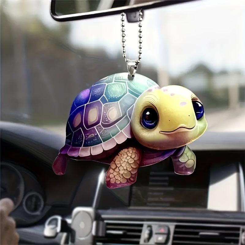 Turtle Acrylic Car Rearview Mirror Pendant Home Holiday Keychain Decor
