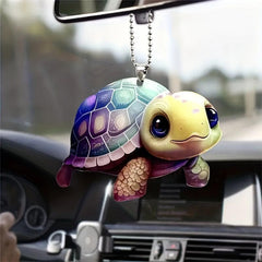 Turtle Acrylic Car Rearview Mirror Pendant Home Holiday Keychain Decor