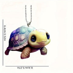 Turtle Acrylic Car Rearview Mirror Pendant Home Holiday Keychain Decor