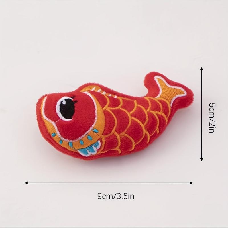 Chinese Year Plush Muppet Lion Dance Lucky Fish Fortune Word Lantern Brooch