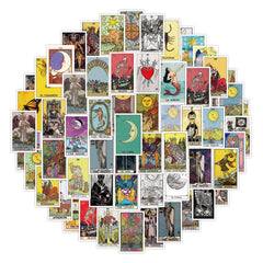 60 Tarot Cards Stickers Car Motorcycle Notebook Waterproof