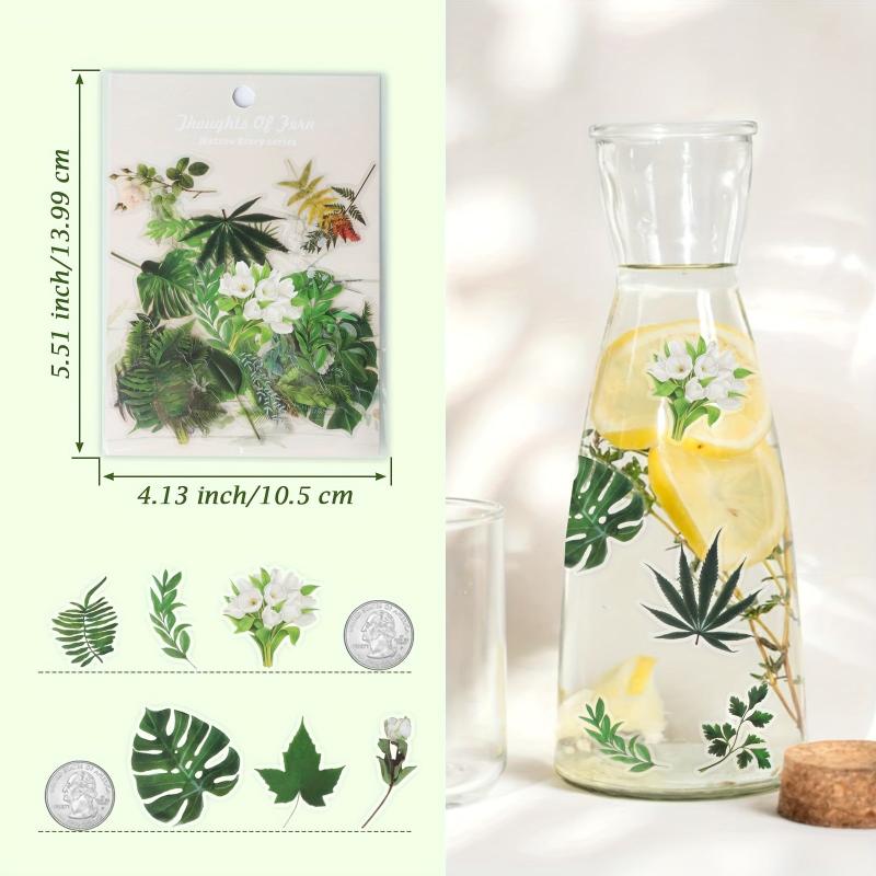 60pcs Plant Stickers Nature Theme Waterproof Botany Decoration Stickers
