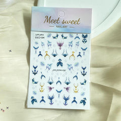 Mermaid Tail Nail Art Stickers for Holiday Nails